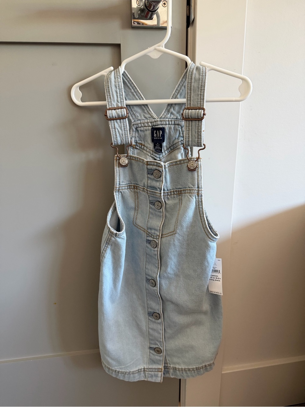 NWT GAP Light Wash Denim Toddler Overalls with Copper Hardware